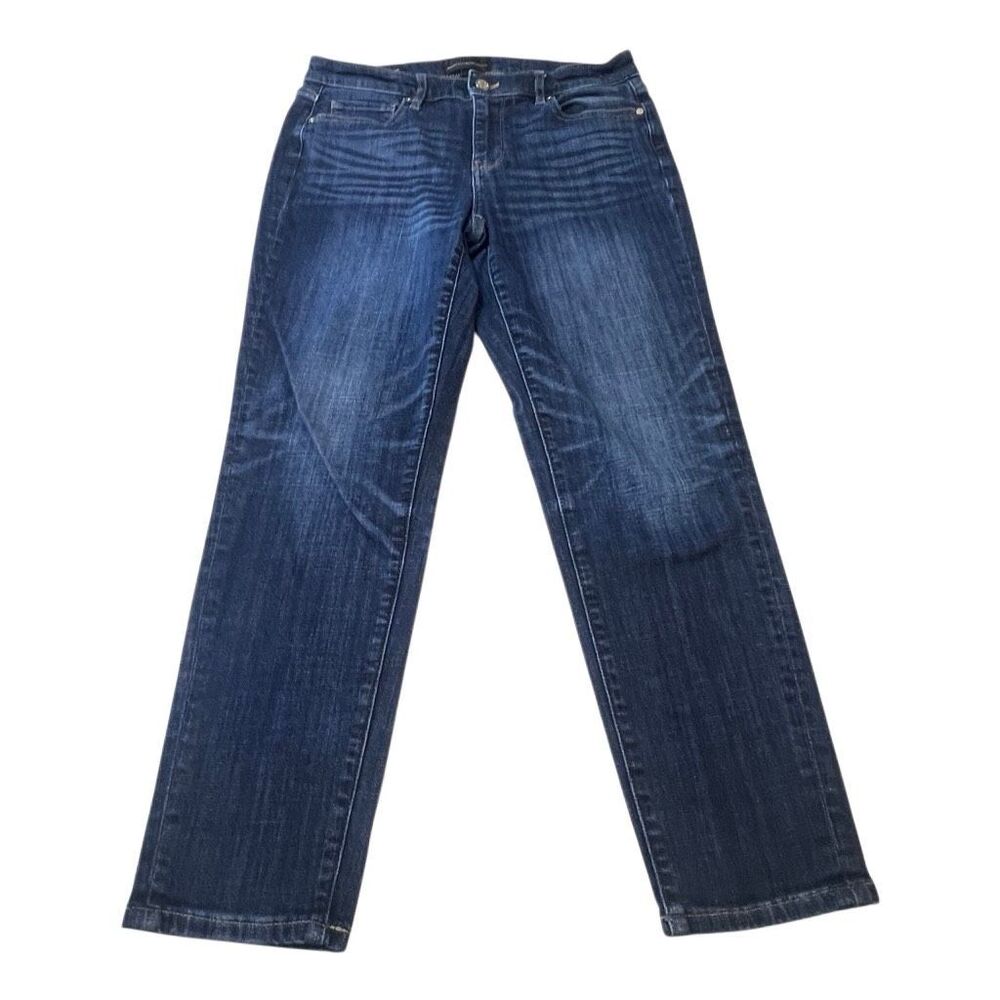 White House Black Market Women's Mid-Rise Everyday Soft Girlfriend Jeans Blue 4S